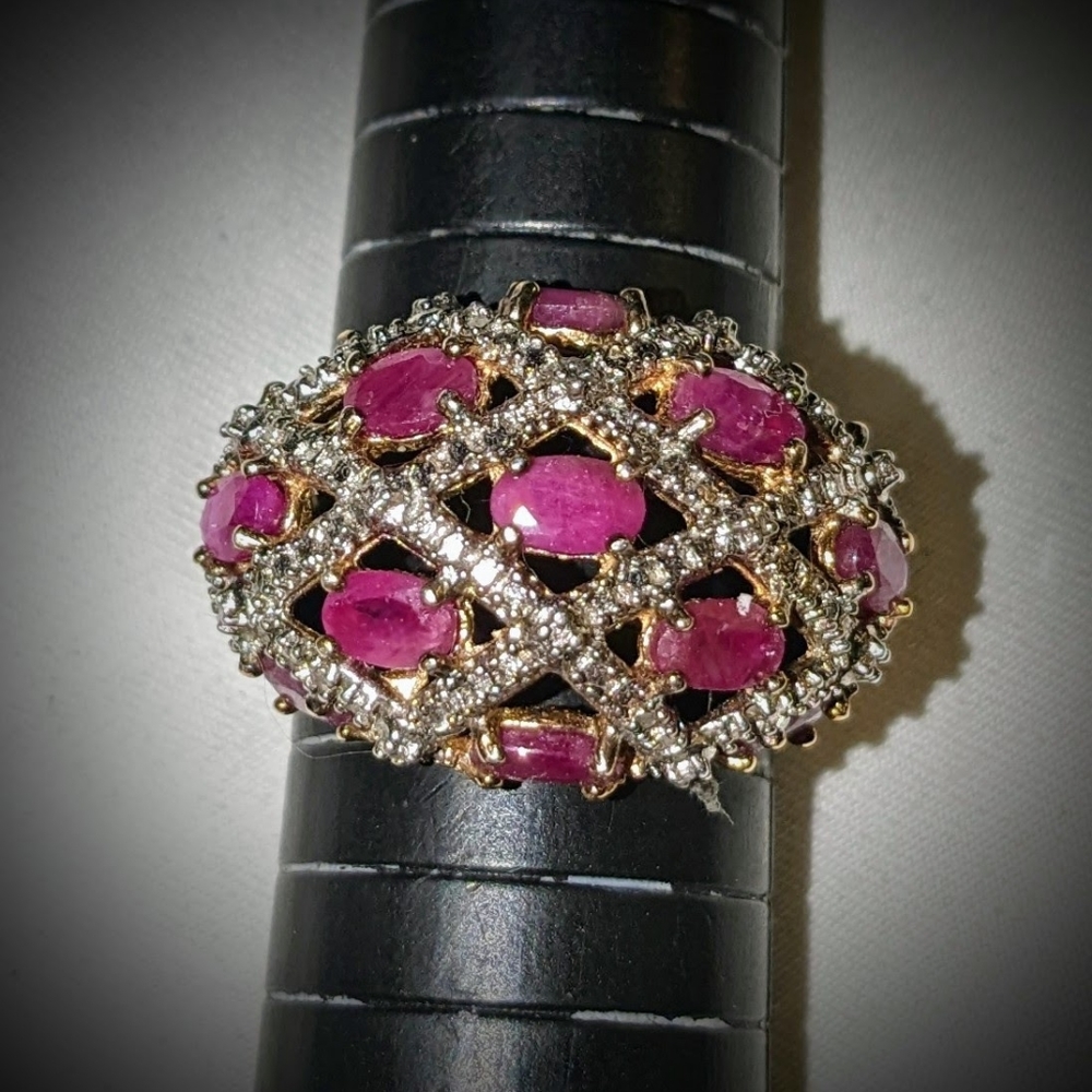 Sterling Silver antique ruby ring - Picture 4 of 5